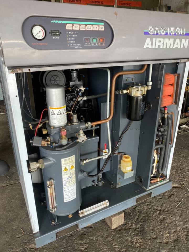 Máy nén khí trục vít Airman SAS15SD. Máy nén khí trục vít Airman SAS15SD.